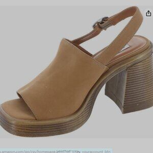 Steve Madden Women's Forza Heeled Mule Sandal - Camel Nubuck - Size 9